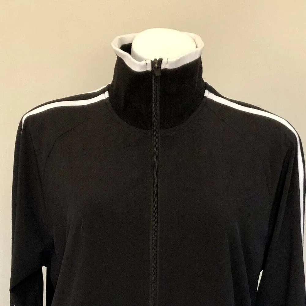 Athleta Circa Track Jacket Medium Stripe Full Zip Pockets Recycled Materials - Picture 5 of 12